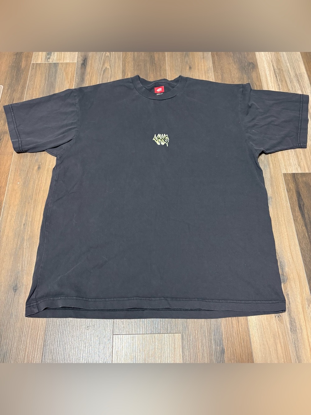 Vans Skate Metal Black Loose Fit T Shirt Green Embroidered Logo Men’s L